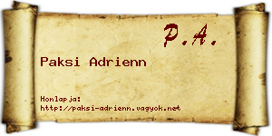 Paksi Adrienn névjegykártya